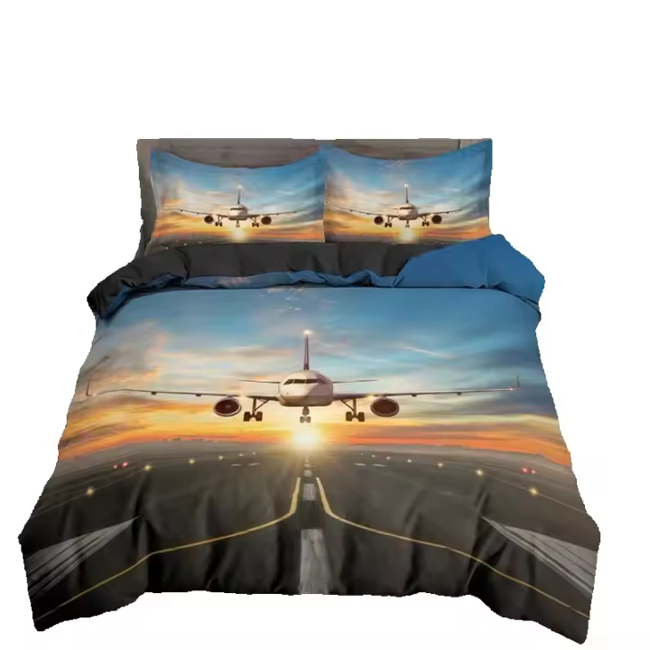 Juego de Ropa de Cama 3D Impresa Cubierta de Edredón, Funda de Almohada, Cojín de Lujo para Adultos y Niños Material de Poliéster - 1