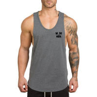 Camiseta Deportiva de Algodón sin Mangas para Hombres Cuello Redondo Estampado - details 20