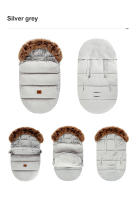 Bolsa para cochecito para clima frío, saco impermeable para cochecito de niño pequeño que se adapta a la mayoría de los cochecitos, gris, longitud 92 cm - details 5
