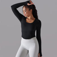 Camiseta de Yoga Sin Costuras para Mujer Deporte Top Largo Manga Larga Ropa de Gimnasio Camiseta de Correr para Entrenamiento Activo Vestimenta Ajustada Material Exterior Poliéster Temporada Primavera/Verano - details 24