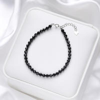 Pulseras hechas a mano de turmalina de Plata de Ley 925 con piedra Natural de 4 mm para mujer, regalo y joyería para fiesta, brazaletes de amatista - details 8