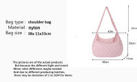 Bolso de hombro de nailon Vintage para mujer, bandolera informal impermeable, bolso Hobo acolchado de gran capacidad - details 0