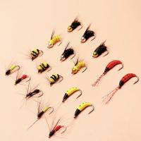 Kit de 40 piezas de moscas de pesca con mosca, pesca con mosca, moscas secas/húmedas, surtido de señuelos de insectos realistas, kit de cebo artificial con caja de moscas, pesca para trucha/bajo/perca/salmón - details 4