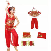 Traje De EspectáCulo De Danza India Para NiñOs, Traje De Danza Del Vientre, Traje De Baile éTnico, 6 Piezas - details 5