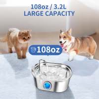 Fuente con ventana de nivel de agua para gato y perro, dispensador de agua de acero inoxidable de 3,2 L para mascota múltiple - details 4