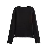 Autumn Women Asymmetrical Knit Cardigan Long Sleeve V Neck With Button Slim Knitwear Chic Lady Outfits - details 5