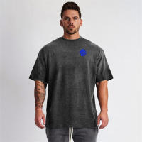 Gym New Oversized Classic Casual Trend T-shirt Mens Short Sleeve Fitness Training Summer Breathable Loose Bodybuilding Tops Tees - details 5