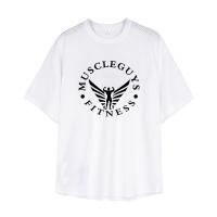 New Men Loose Oversized Gym Fitness T Shirt Fashion Trend Print T-shirt Summer Breathable Quick Dry Short Sleeve Casual Shirts - details 16