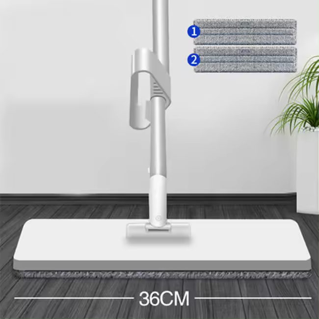 Fregona exprimible con almohadillas de microfibra para limpieza del hogar, mopa con rotación de 360 grados, manos libres - 1