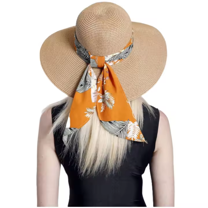Kebedo Moda Sombrero de Paja Papel de alta calidad, Protección UV UPF 50+ | Visera Mujer Adulto de Verano Gorro Plegable Grande Lujo | Vacaciones Playa Sol Casual Talla Única ajustable 56-57CM marrón - 1