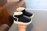 Botas Cortas Para Niños Y Niñas De Cuero PU Antideslizantes Con Forro De Peluche Gruesa Botines Casuales Para Invierno Talla True Fit - details 5