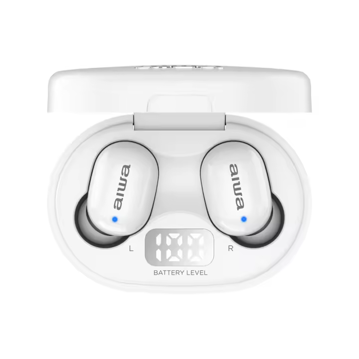 🎀Aiwa-EBTW-150|Auriculares Bluetooth|Almohadillas para los oídos de espuma viscoelástica|pantalla LED|carga rápida - 1