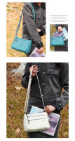 Bolso De Hombro Para Mujer Zency De Cuero Genuino Azul Cielo Diseño Elegante Bolso De Mano Gran Capacidad Bolso Cruzado Satchel - details 5