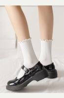 Calcetines Para Mujer 5 Pares En Unidad Ruffle Middle Tube Calcetines Cortos Transpirables Negros Blancos Para Primavera Otoño - details 2