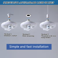 Ventilador De Techo LED 360° Con Cabeza Oscilante Blanco Silencioso Para Dormitorio Estudio Baño Control Remoto Incluido E27 Incluido - details 5