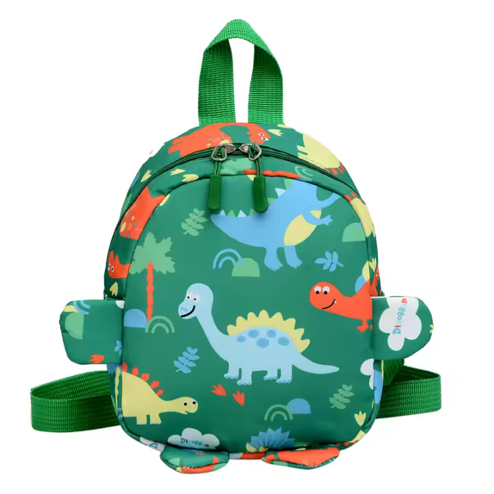 Mochila De Dinosaurio Cartoon Para Bebés Niños Y Niñas Escolares Material De Nylon Capacidad Baja Adecuada Para Jardín De Infantes - 1