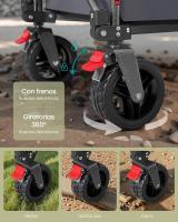 Carro de Mano Plegable, Carro de Mano, 150 L, Carga hasta 150 kg, Carro de Jardín, para Camping con Asa, 4 Ruedas Extraíbles, Ahorra Espacio, Exterior, Jardín, Gris Pizarra GFW115G01 - details 2