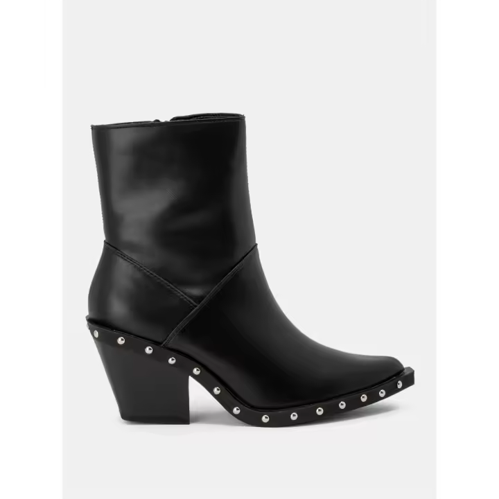 Teovel Botín Campero Media Caña de Mujer - Cierre Cremallera - Referencia R9167 - Adorno Tachas - Altura Tacón 7cm - Nueva Colección Otoño/Invierno 25/26 - - 1