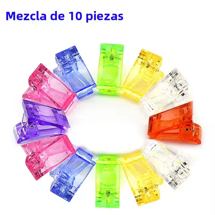 10Pcs Clip De Uñas Acrílicas Para Extensión De Uñas LED Herramientas De Construcción Rápida Para Arte De Manicura Color - 1