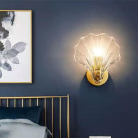Lámpara De Pared De Vidrio Simple Para Dormitorio Y Sala De Estar Iluminación De Pasillo Interior Decorativa Fijación AC 220V E14 - details 8
