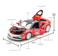 Modelo De Coche De Escala 1:32 Ferrari SF90 En Aleación Con Sonido Y Luz Vehículo De Retroceso Para Juguete Decorativo De Niños - details 2