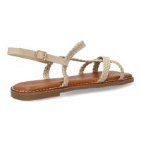 PuntoSalao Sandalias planas cómodas trenzadas para mujer color beige 1U4 - details 2