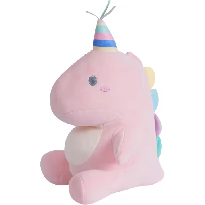 Peluche de dinosaurio, tamaño grande XXL, ideal como regalo de cumpleaños o Navidad para adultos y niños (rosa, 40 cm). - 1