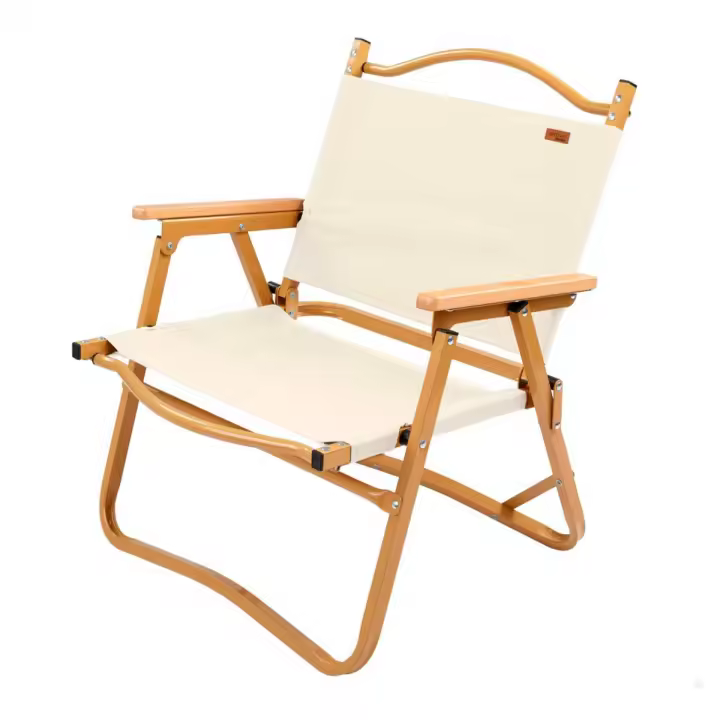 Silla de camping Aktive Camping plegable crema/ocre 62x41,5x47 cm - 1