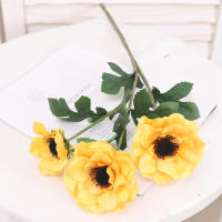 3 Cabezas De Anefoma Poppa Flores Artificiales De Seda Larga Rama Decoración Para Fiesta De Boda Navidad Hogar Wreath Mesa Jardín DIY - details 6
