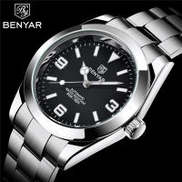 Reloj De Pulsera Mecánico Para Hombres BENYAR Marca De Lujo Acero Inoxidable Resistente Al Choque Con Marcadores Arábigos Y Calendario Completo - details 4