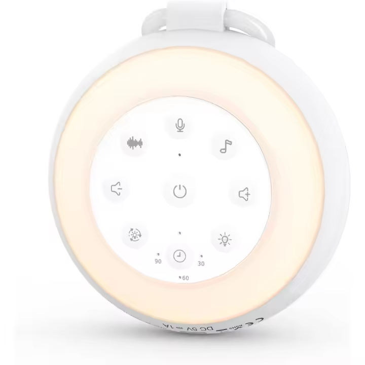 White Noise Machine Baby - Máquina de sonido portátil de ruido blanco, función de grabación, luz nocturna, temporizador, ayuda para dormir para niños y adultos, máquina de ruido con 24 sonidos - 1
