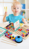 Juego Educativo De Tablero De Palos Para Niños Y Niñas Juego De Alineación Y Sorting De Bolas Para Desarrollar Habilidades Motoras Finas Juego De 2 Jugadores Para Niños Menores De 12 Años - details 1