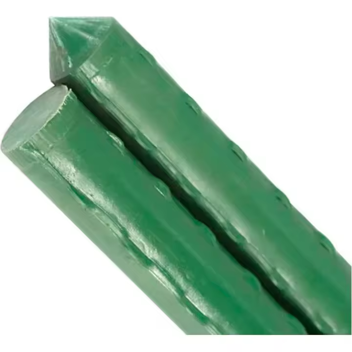 Tradineur - Varilla, tutor de acero plastificado para plantas, soporte, estaca, guía para tomates, judías (Verde - 1,1 x 150 cm) - 1