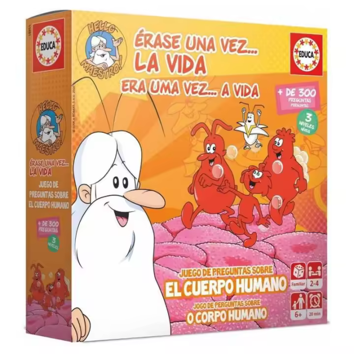 Juego de Mesa Educa ERASE UNA VEZ... LA VIDA - Preguntas y Respuestas - Anatomía y Biología - Desarrollo Temprano - 1