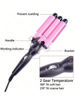 Rizador De Pelo Ajustable En Temperatura 22mm Con 3 Barreles Para Rollo De Huevos Liso Y Rizado Herramienta Eléctrica Para Cabello Seco - details 6