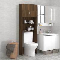 Armario de Baño Roble Ahumado 64x25,5x190 cm Mueble Lavadora Estante Color Roble ahumado,  Gris sonoma,  Roble Sonoma y mas - details 7