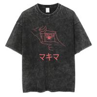 Camiseta Oversize Vintage De Anime Chainsaw Hip Hop Para Hombre Negro Suéter Casual Manga Corta Estilo O-Neck Unisex - details 12