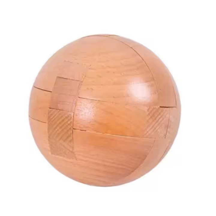 Juguete De Lógica Wooden Kongming Lock En Forma De Bola Redonda Puzzle 3D Desafío Intelectual Para Adultos Y Niños - 1