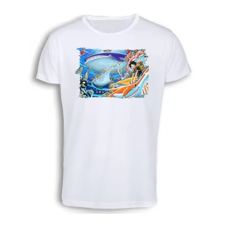 MERCHANDMANIA CAMISETA TACTO ALGODÓN one piece bajo el mar piratas isla gyojin mugiwara cotton touch tshirt - 1