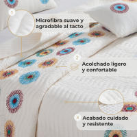 Novotextil Colcha Boutí Bordada Microfibra 150 GSM – Colcha Cama 90 105 135 150 180 con Fundas de Cojín – Cubrecama Ligero, Transpirable y Decorativo para Verano y Entretiempo - details 1