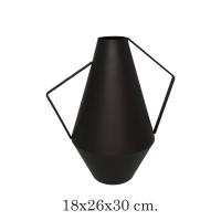 Florero Decorativo Gissed de Metal Negro  Diseño Geométrico  Estilo Moderno y Sofisticado  Ideal para Centros de Mesa, Hogar y Oficina  Resistente y Elegante  Acabado Mate  18x26x30 cm  Marca Gissed - details 3