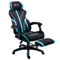 Vinsetto Silla Gaming con Reposapiés Retráctil Silla de Oficina Giratoria Reclinable con Reposacabezas y Altura Ajustable 65x65x119-129 cm - details 0