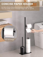 Cepillo De Inodoro Para Baño Con Caja De Algodón Mojado Y Soporte De Papel De Arroz Integrado Antihumedad Material De Hierro Y Plástico - details 11
