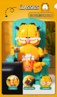 Bloques De Construcción Garfield Sentado En Un Sofá Con Figuras Miniatura Juego Educativo DIY Para Niños Escena Clásica De Anime - details 4