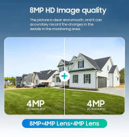 Cámara Solar Inalámbrica 4K 8MP Con Doble Lente Exterior V380 pro CCTV Protección De Seguridad Monitor Con Visión Nocturna Y Radar 4G Sim IP Wifi - details 9