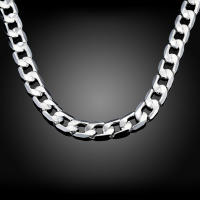 Collar De Plata Clásico Para Hombres 20/24 Pulgadas Cadena De 8MM Joyería De Lujo Para Bodas Y Regalos De Navidad - details 2