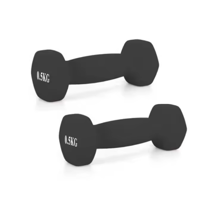 Pack de 2 Pesas Mancuernas Hexagonales de Vinilo para Fitness Antideslizantes - 0.5kg, 1kg, 1.5kg, 2kg, 3kg, 4kg, 5kg - 1