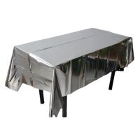 Mantel Desechable De Aluminio Dorado Y Oro Sencillo Para Fiestas Suministros De Fiesta Mantel De Papel Para Arreglos Prop De Evento - details 1