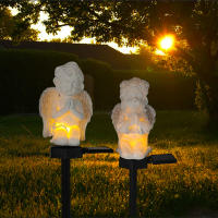 Luz Solar De Paisaje Angelical Creativa Luz De Jardín Impermeable LED Decorativa Para Exterior Escultura De Ángel Orante En Resina - details 0