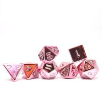 Juego De Dados Poliedros Para Juegos De Mesa Y Rol 7 Piezas Platinados Rosa Dados De Juego De Rol De Polyhedral - details 2